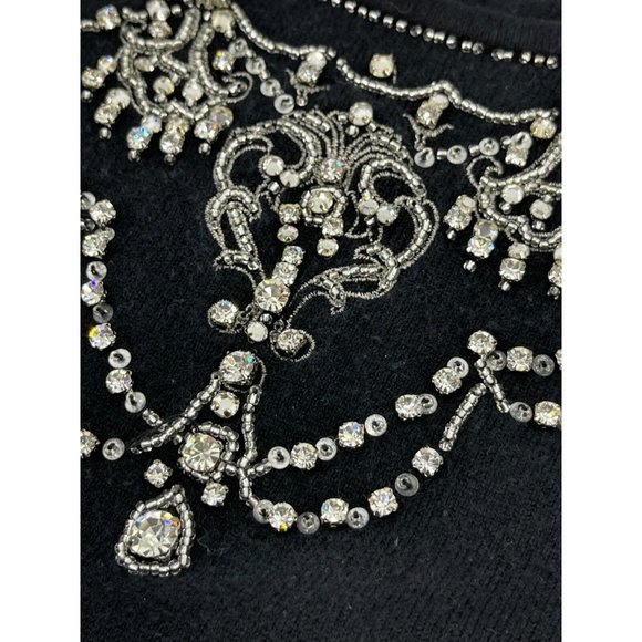 Petite Sophisticate Silk Cashmere Blend Rhinestone Beaded Knit Top Shirt Size S - Picture 11 of 15